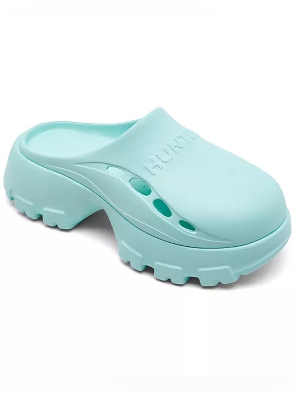 NWOT Hunter Women's Bryce Platform Clogs  - 10 - light blue